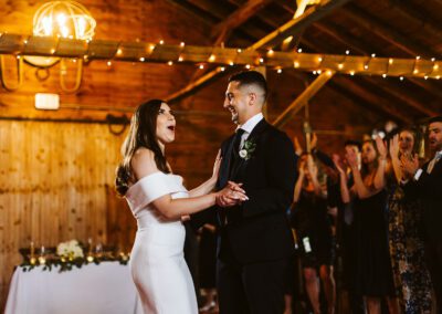 wedding barn string lighting